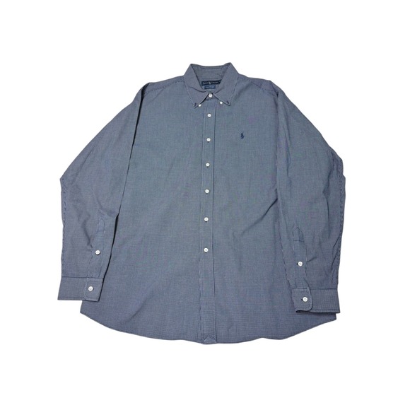 Ralph Lauren Ellington Mens XL Gingham Button Down Long Sleeve Shirt Blue - Picture 1 of 9
